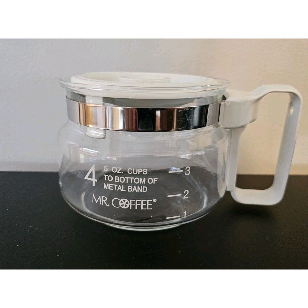 Mr. Coffee BL6 PR6 PR6D TR40 Replacem 4 Cup Pot Decanter White Fits Other Brands - Picture 4 of 5